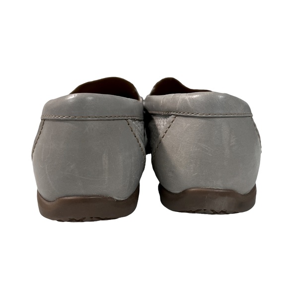 CLARKS COLLECTION Loafers Penny Vintage Leather Gray Size 8W - Picture 4 of 6